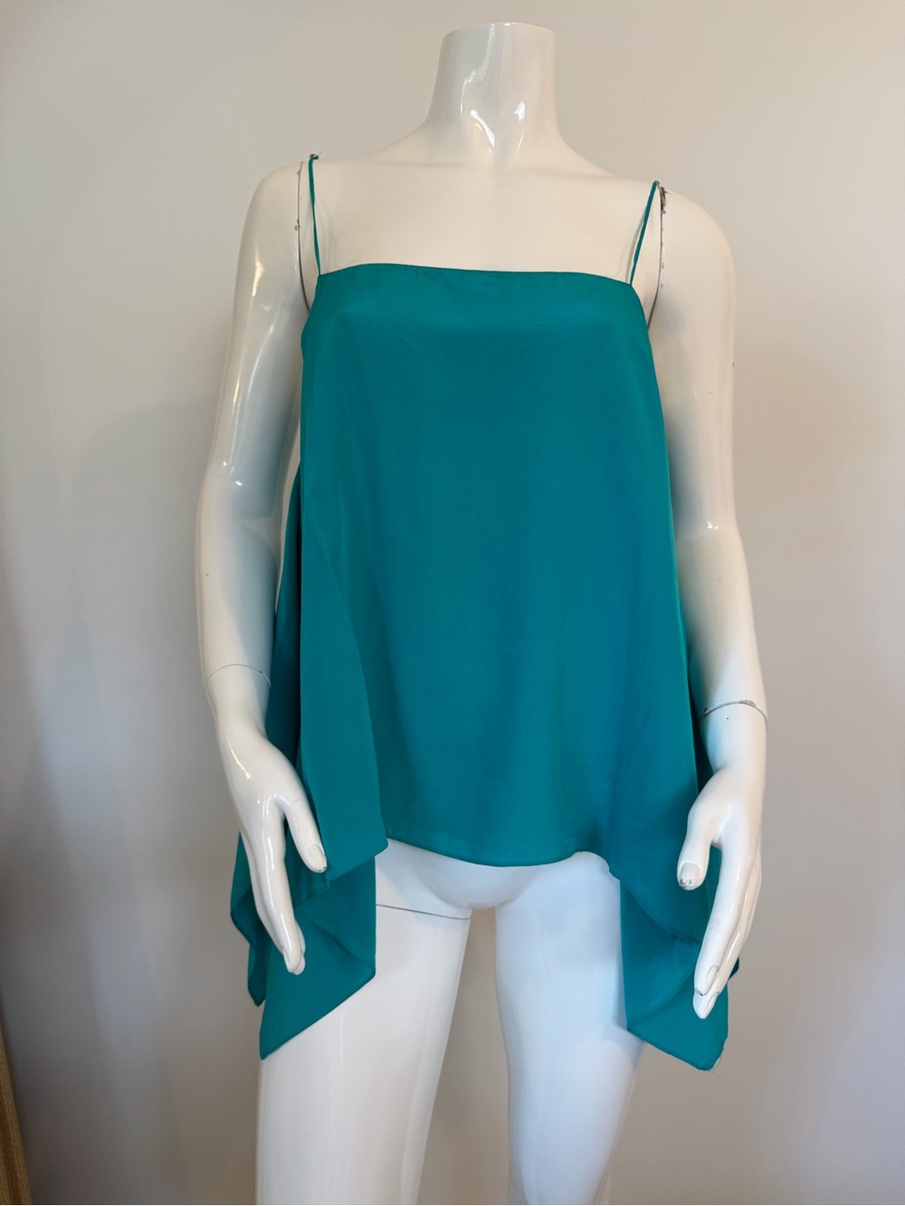 Lilly Pulitzer Teal Square-neck adjustable Strap Draped Cami Top Size L